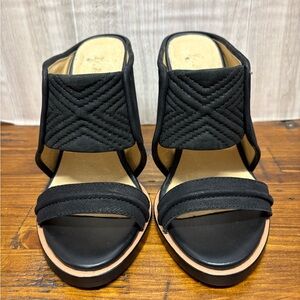 L.A.M.B. Black Quilted Mules